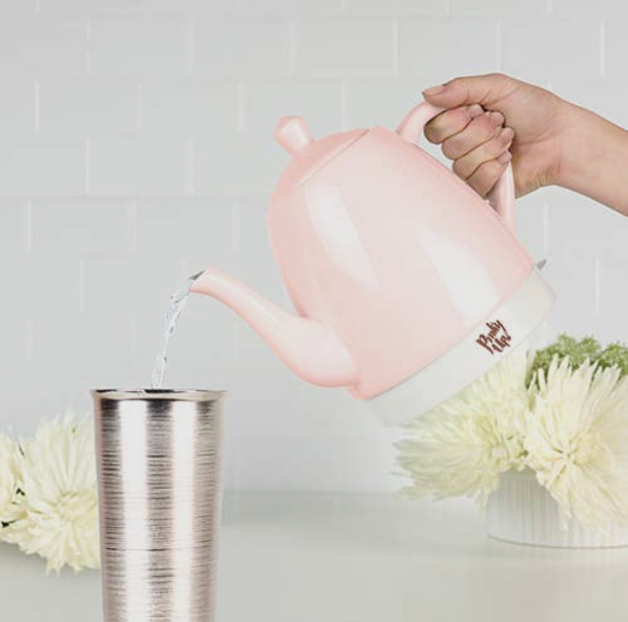 Noelle Pink Ceramic Electric Tea Kettle