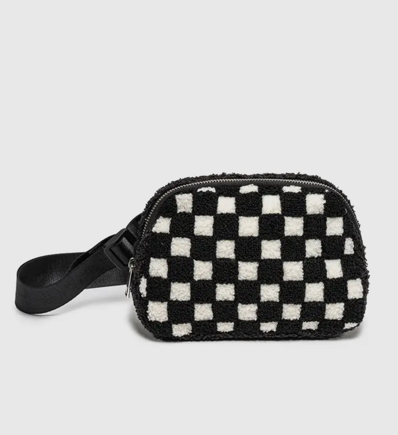 Black & White Checkered Belt Bag