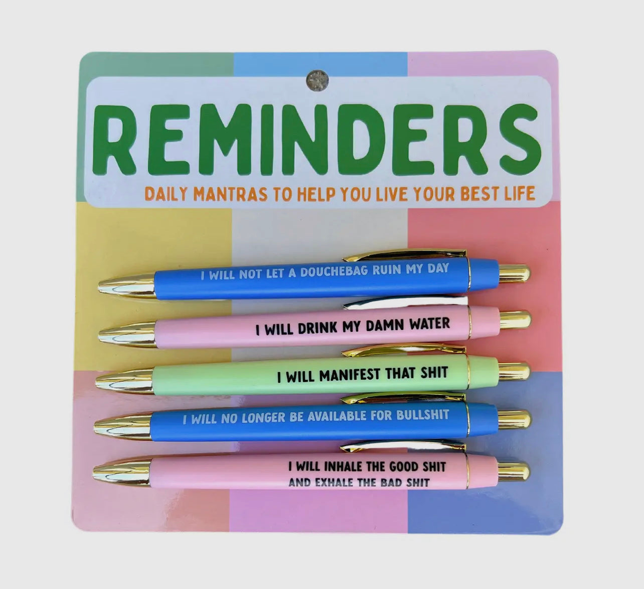 Reminder Daily Mantra Pens Swear Word Set Funny Weekly Reminders  Motivational