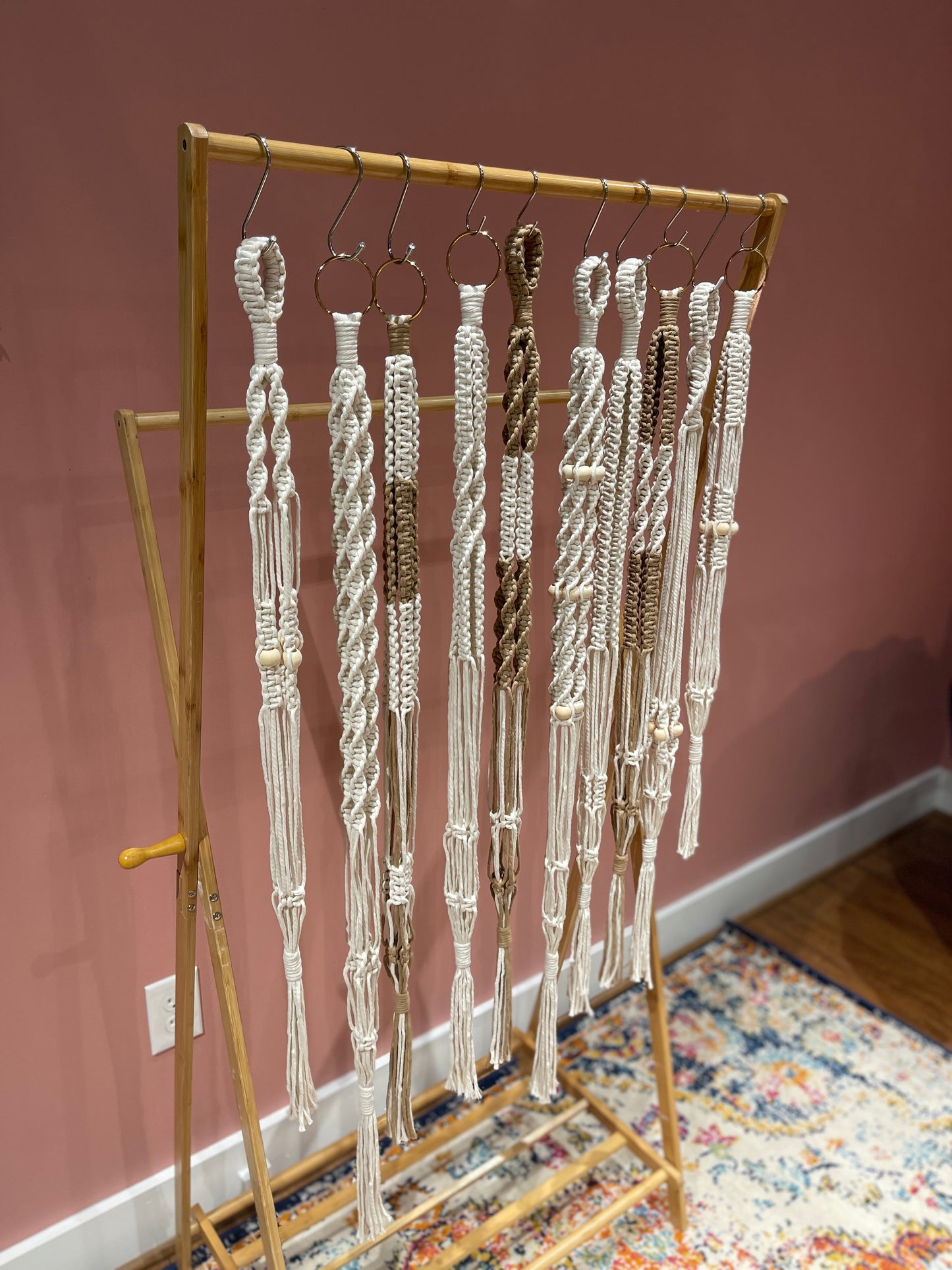 Neutral Macramé Plant Hanger Bundle, 10 Pack