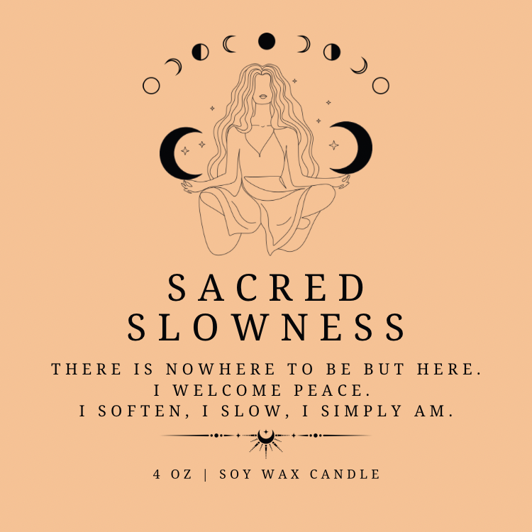 Sacred Slowness | 4 oz soy wax candle | flower toppings | Ritual Candle