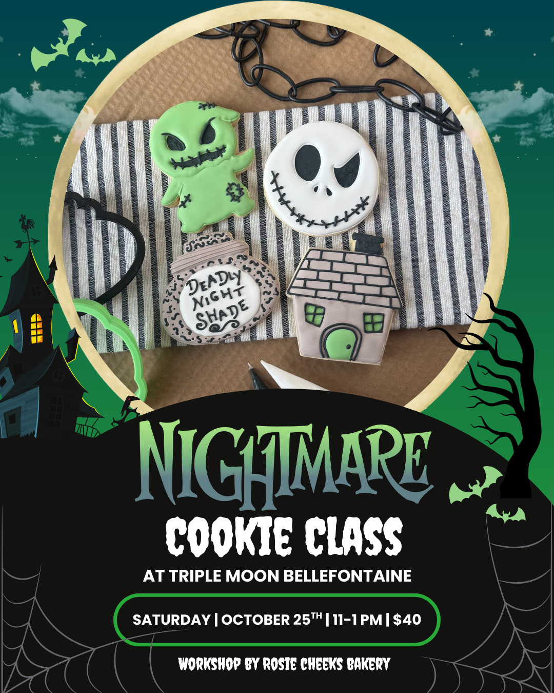 Nightmare Cookie Class | Cookie Decorating Workshop | Bellefontaine