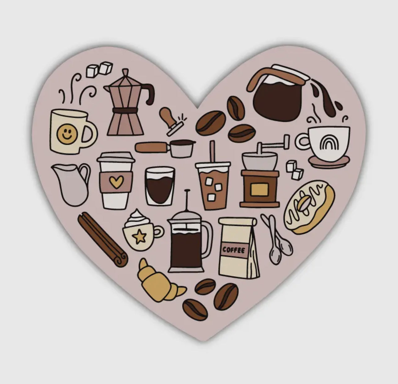 Coffee Heart Sticker