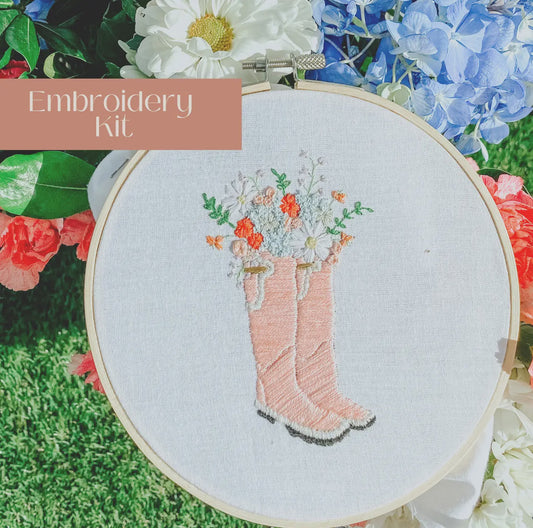 Garden Boots Intermediate Embroidery Kit