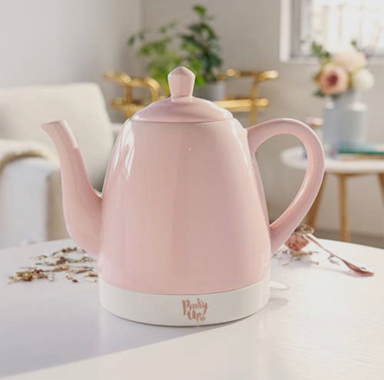 Noelle Pink Ceramic Electric Tea Kettle