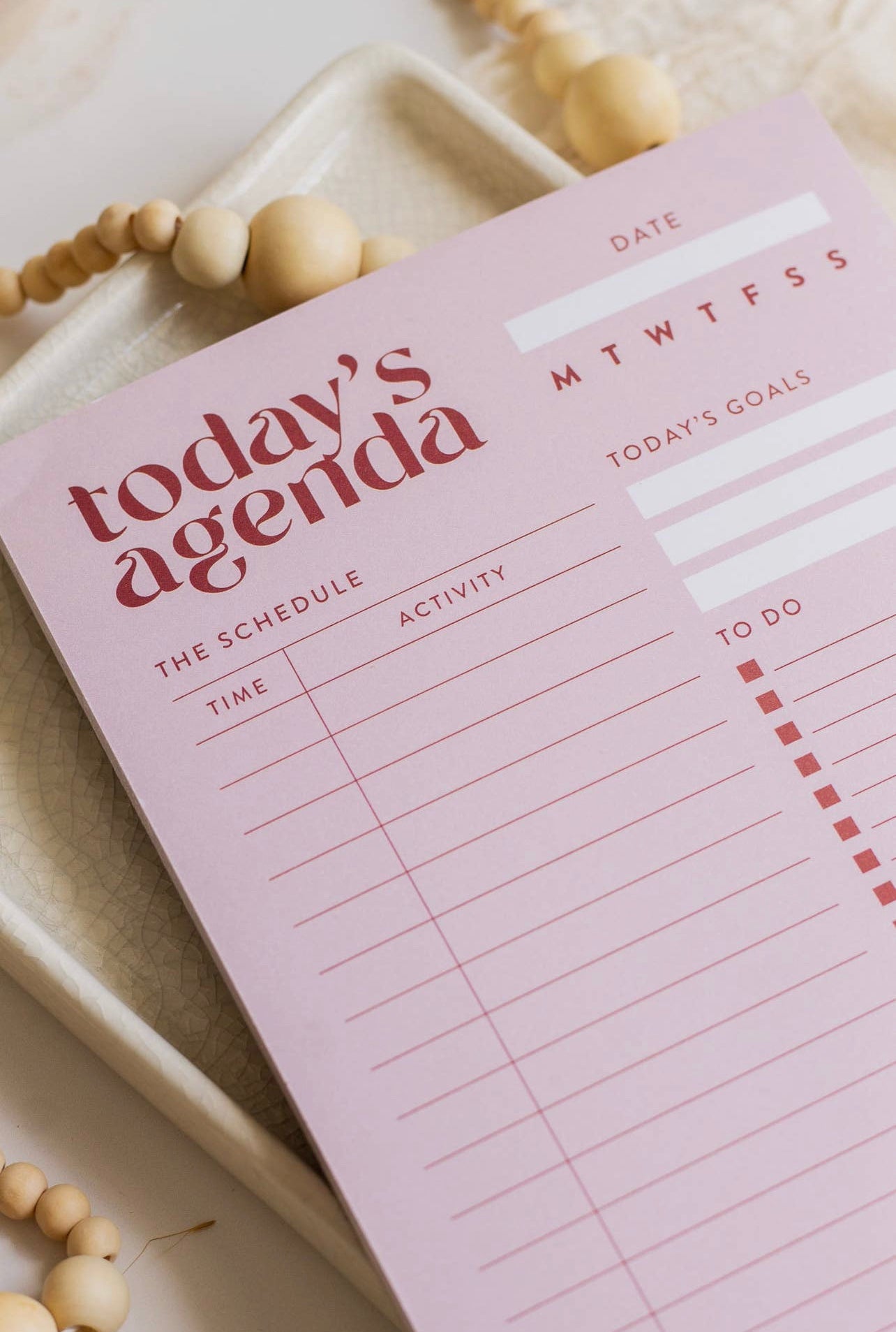 Today’s Agenda Daily Agenda Notepad