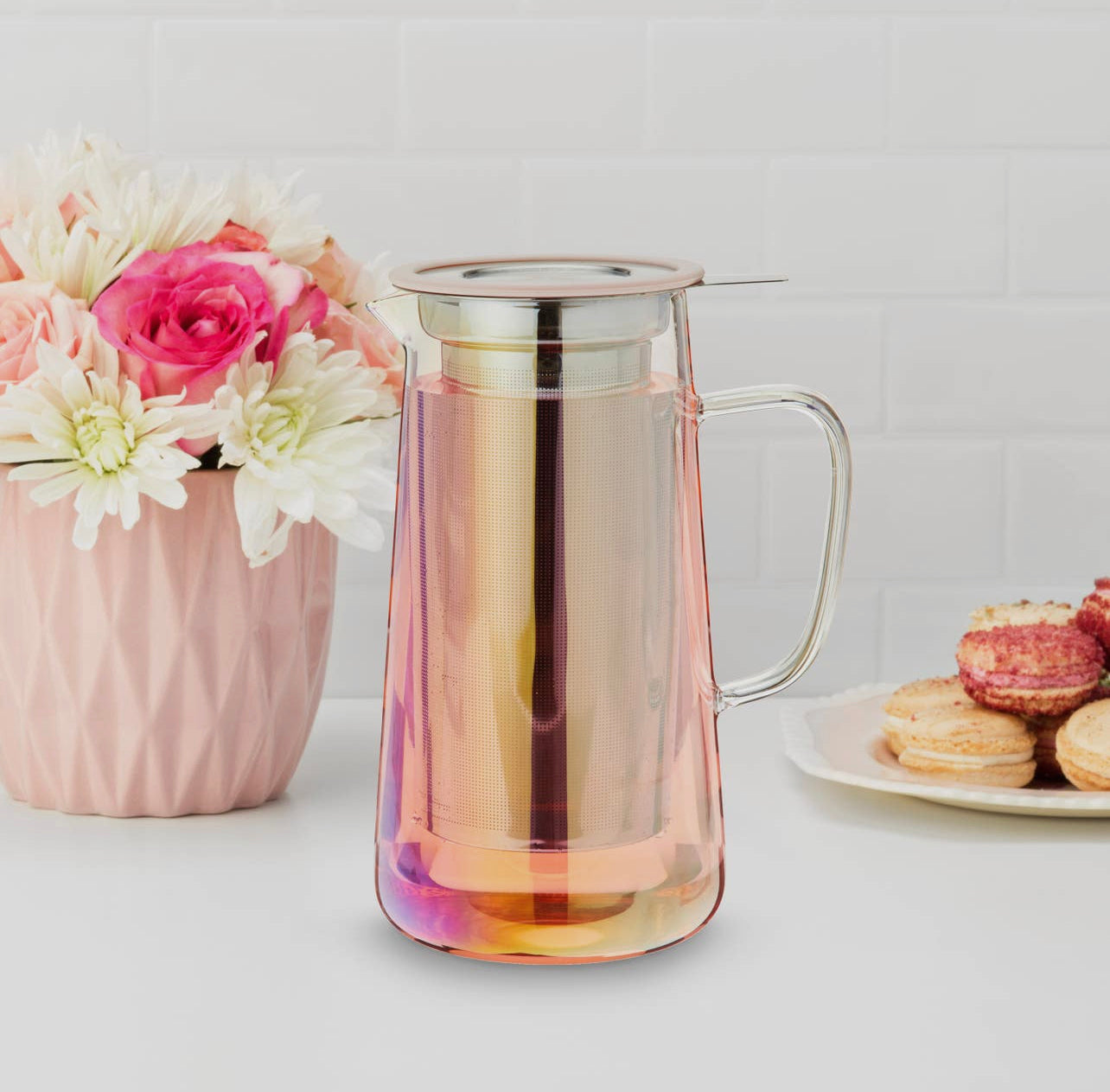 Annika Iridescent Glass Teapot & Infuser