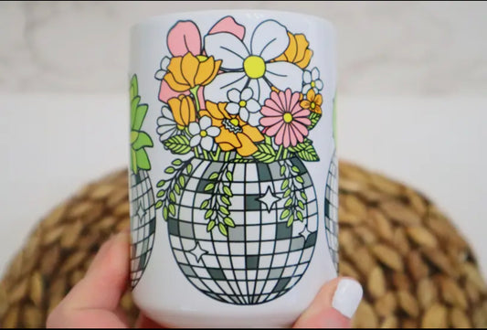 Disco Planter Floral Mug